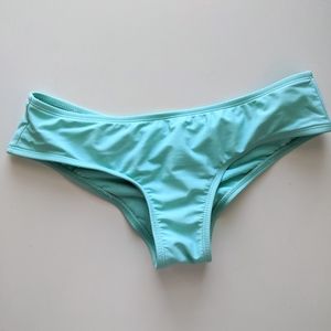 Teal ruched bikini bottom